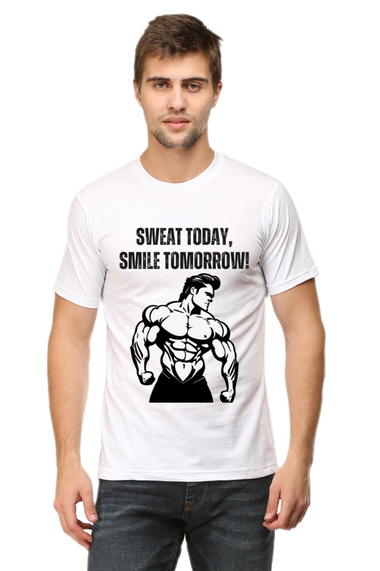 Unisex Motivational Gym T-Shirt – Sweat Today, Smile Tomorrow