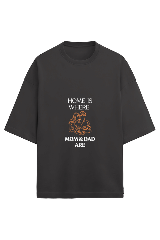 Home is Where Mom and Dad Are: Oversized Off-Shoulder T-Shirt