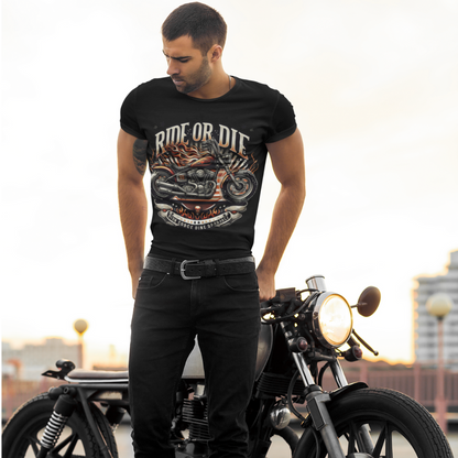 Ride or Die Biker T-Shirt – Premium 100% Cotton for Motorcycle Enthusiasts